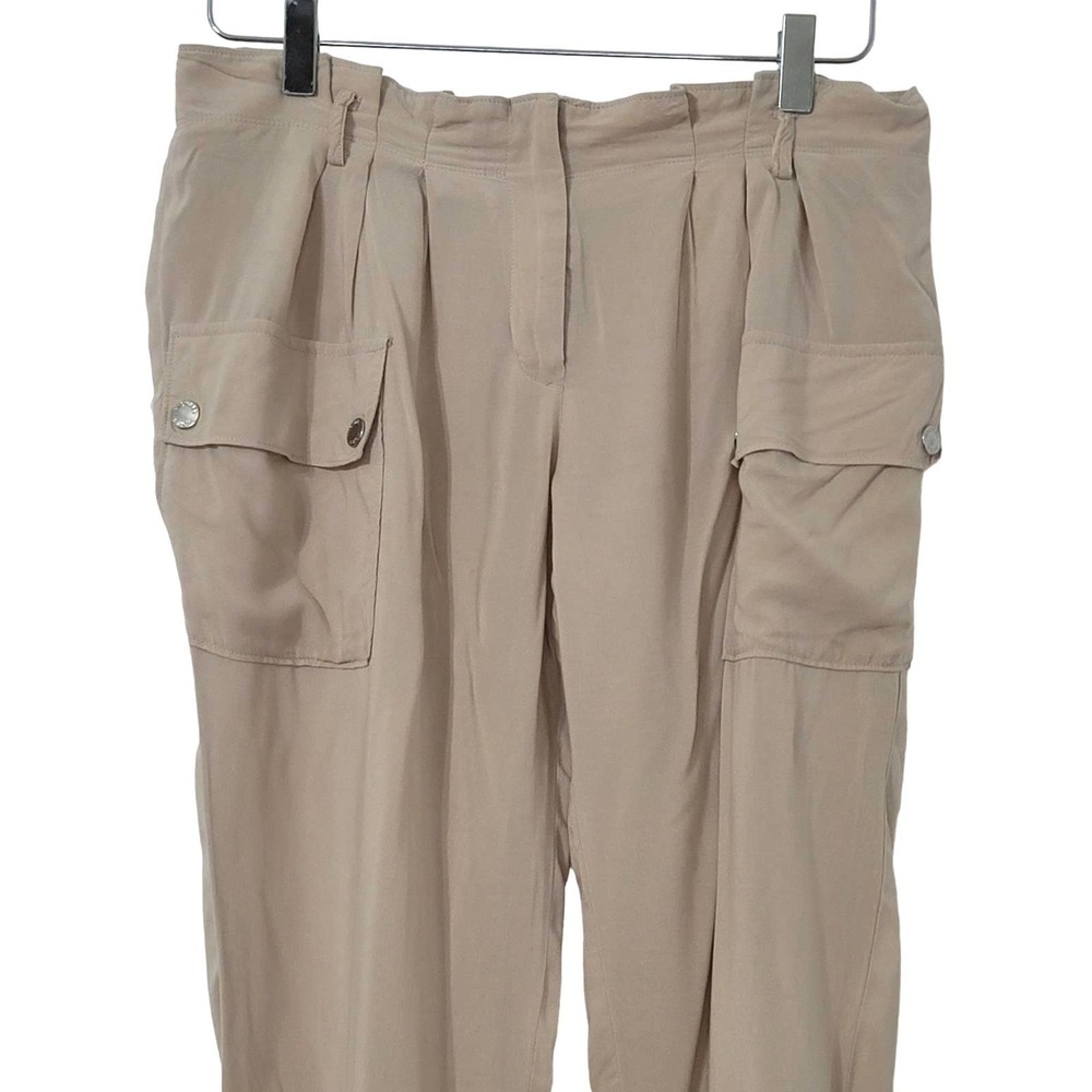 Michael Kors Utility Pants 4 Beige Neutral Pockets Mid Rise Casual Pockets - Picture 2 of 10